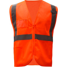 Standard Class 2 Mesh Zipper Safety Vest-Orange-L/XL
