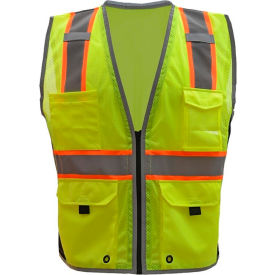 Class 2 Hype-Lite Safety Vest w/Black Side-Lime-4XL