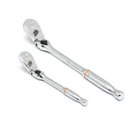 90 Tooth Locking Flex Head Teardrop Ratchet Set With 1/4" & 3/8" Drive, 2 Piece