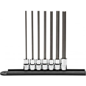 7 Piece Long Length Hex Bit SAE Socket Set With 3/8" Drive Tang