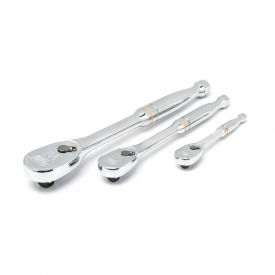 90 Tooth Teardrop Ratchet Set With 1/4" & 3/8" & 1/2" Drive Tang, 3 Piece