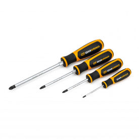 4 Piece Pozidriv Dual Material Screwdriver Set