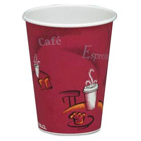 Bistro Design Hot Drink Cups, 12 Oz., Maroon, 1,000/Carton