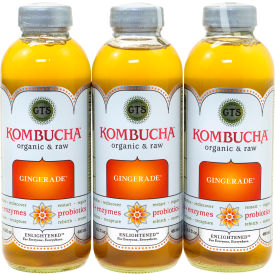 Organic Raw Kombucha Gingerade, 16 oz, 6 Pack