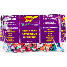 Zots Fizz Power Candy Assorted, 425 Count, 5 lb