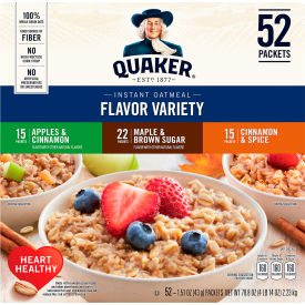 Instant Oatmeal Flavor Variety, 1.51 oz, 52 Count