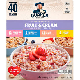 Instant Oatmeal Fruit & Cream Variety Pack, 40 Count