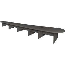 288" Modular Racetrack Conference Table with 4 Power Data Grommets, Ash Grey