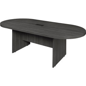95" Racetrack Conference Table with Power Data Grommet, Ash Grey
