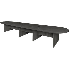 Legacy 192" Modular Racetrack Conference Table with 2 Power Data Grommets, Ash Grey