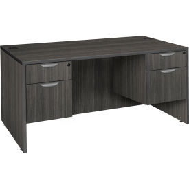 71" Double Pedestal Desk, Ash Grey