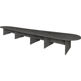 Legacy 240" Modular Racetrack Conference Table with 3 Power Data Grommets, Ash Grey