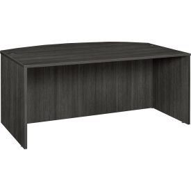 Legacy 71" Bowfront Desk Shell, Ash Grey