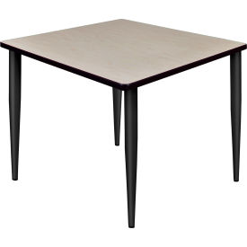 Kahlo 36" Square Multipurpose Breakroom Tapered Leg Table, Maple/ Black