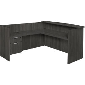 Legacy Single Pedestal Reception Desk, Ash Grey