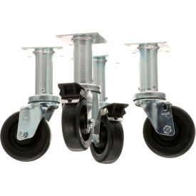 Allpoints Casters, 4" Wheel, 9" Lift, 4 Pack