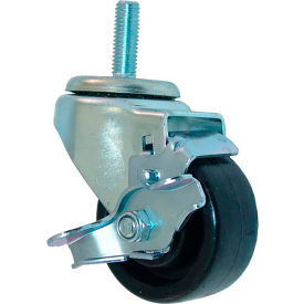 Allpoints 26-3284 3" Swivel Threaded Stem Caster with Brake - 1/2"-13 x 1 1/2" Stem