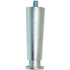 26-3257 Nickel Die Cast Zamak 4" Adjustable Equipment Leg; Flange Foot; 3/8-16 Stud Mount