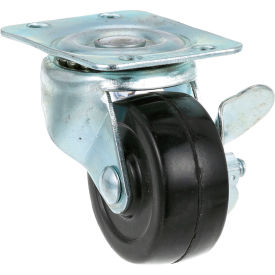 2" Swivel Plate Caster with Brake - 100 lb. Capacity