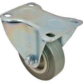 Caster, Plate, 3", Rgd, Gry