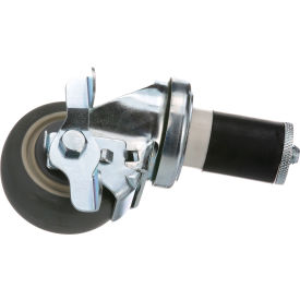 Swivel Stem Caster with Brake for 1-5/8" OD Tubing