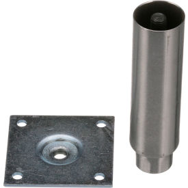 6" Stainless Steel Plate Mount Adjustable Equipment Leg - 3 1/2" Plate