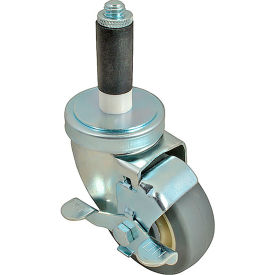 Caster, Stem, 3-1/2"W/Brk, Gray