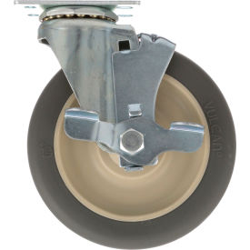 Plate Mount Caster with Brake, 5" Wheel, 1-3/4" x 3"