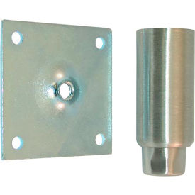 Stainless Steel 4" Adjustable Equipment Leg; Hex Foot; 3 1/2" Plate Mount