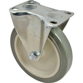 Caster, Plate, 5", Rgd, Gry
