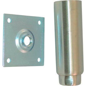26-3298 Stainless Steel 6" Adjustable Equipment Leg; Hex Foot; 3 1/2" Plate Mount