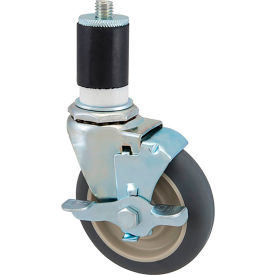 Caster, Stem, 4", with Brake, Gray