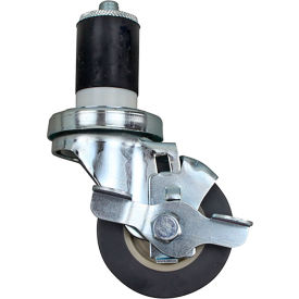 Swivel Stem Caster with Brake for 1-5/8" OD Tubing