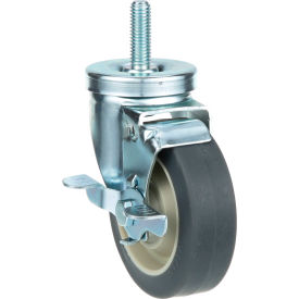 Threaded Stem Caster with Brake 4 inch wheel 1/2-13