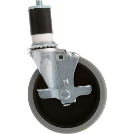 Swivel Stem Caster with Brake 5" Wheel 1-5/8" OD Tubing