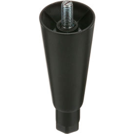 26-2436 6" Black Epoxy Coated Adjustable Equipment Leg - 1/2"-13 Stud, 2000 lb. Capacity
