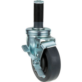 4" Swivel Stem Caster with Brake for 1" O.D. Tubing - 240 lb. Capacity
