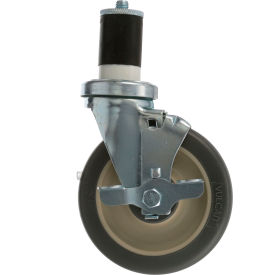 Swivel Stem Caster with Brake 5" Wheel 1-5/8" OD Tubing