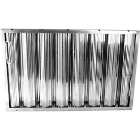 16"(H) x 25"(W) x 2"(T); Stainless Steel Hood Filter - Ridged Baffles