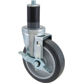 Caster, Stem, 5", W/Brk, Gry
