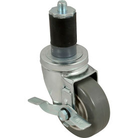 Caster, Stem, 3-1/2", With Brake, Gray