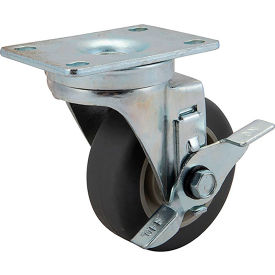 Allpoints Caster, Plate, 3-1/2"W/Brk, Gry
