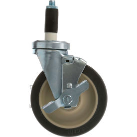 5" Swivel Stem Caster with Brake for 1" O.D. Tubing - 300 lb. Capacity