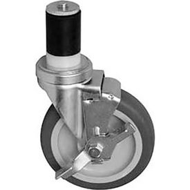 Caster, Stem, 5", with Brake, Gray