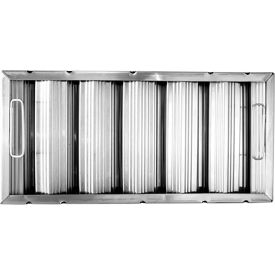 10"(H) x 20"(W) x 2"(T) Stainless Steel Hood Filter - Ridged Baffles