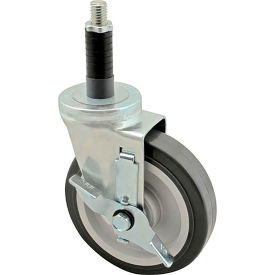 Caster, Stem, 5", With Brake, Gray