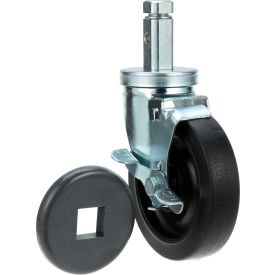 5" Swivel Stem Caster with Brake for 7/8" Square Post - 260 lb. Capacity