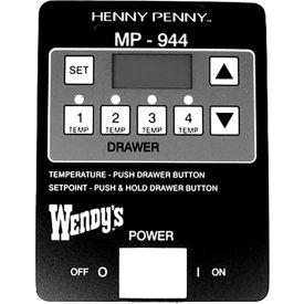 Decal for Control Pan for Henny Penny