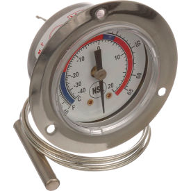 Allpoints 2" Recessed Dial Refrigerator / Freezer Thermometer with 48" Capillary