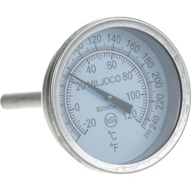 Dishwasher Thermometer; 0 - 250 degrees F; 1/4" MPT Back Mount